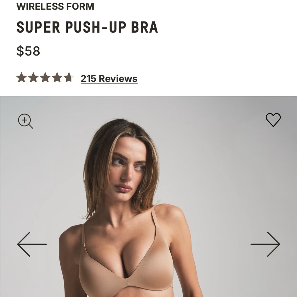 Skims by Kim Kardashian Wireless Form Push-up Bra. BNWOT